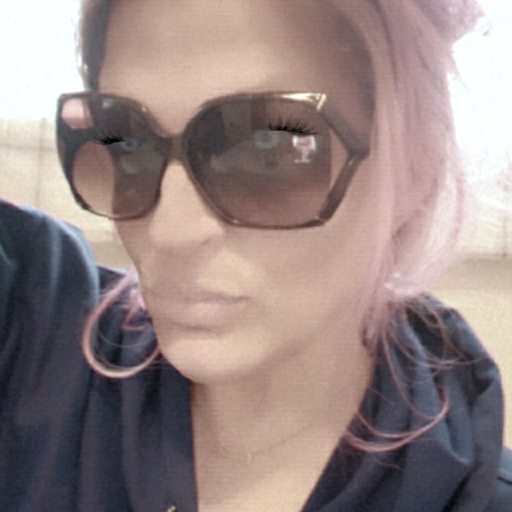 Oversized Vintage Aubergine Brown Gradient w/Bamboo Frame Gucci Sunglasses